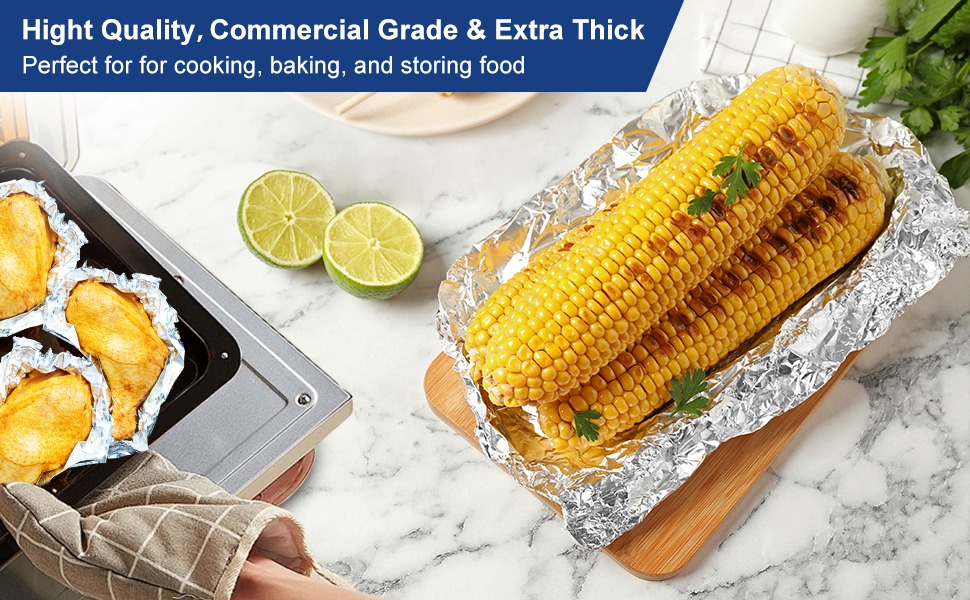 Aluminum foil packaging for food service and storage