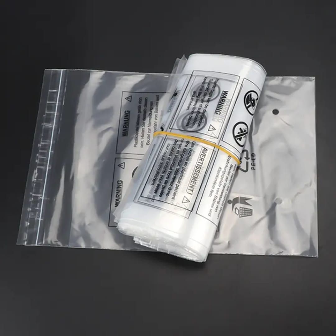 Clear polybag packaging for garments